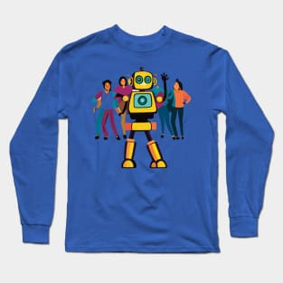 robot dancing in club abstract Long Sleeve T-Shirt